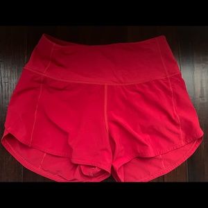 LuLuLemon Speed Up Dark Red shorts size 4